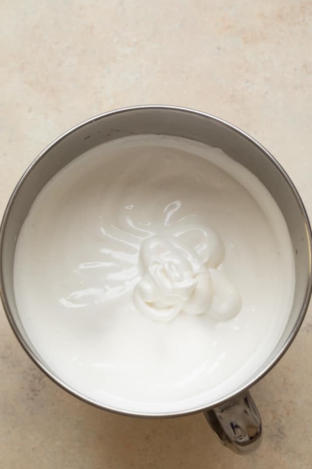 egg whites whipped to soft peaks