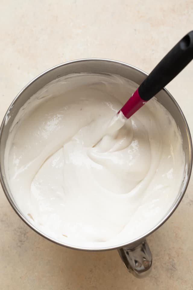 angel food cake batter in bowl