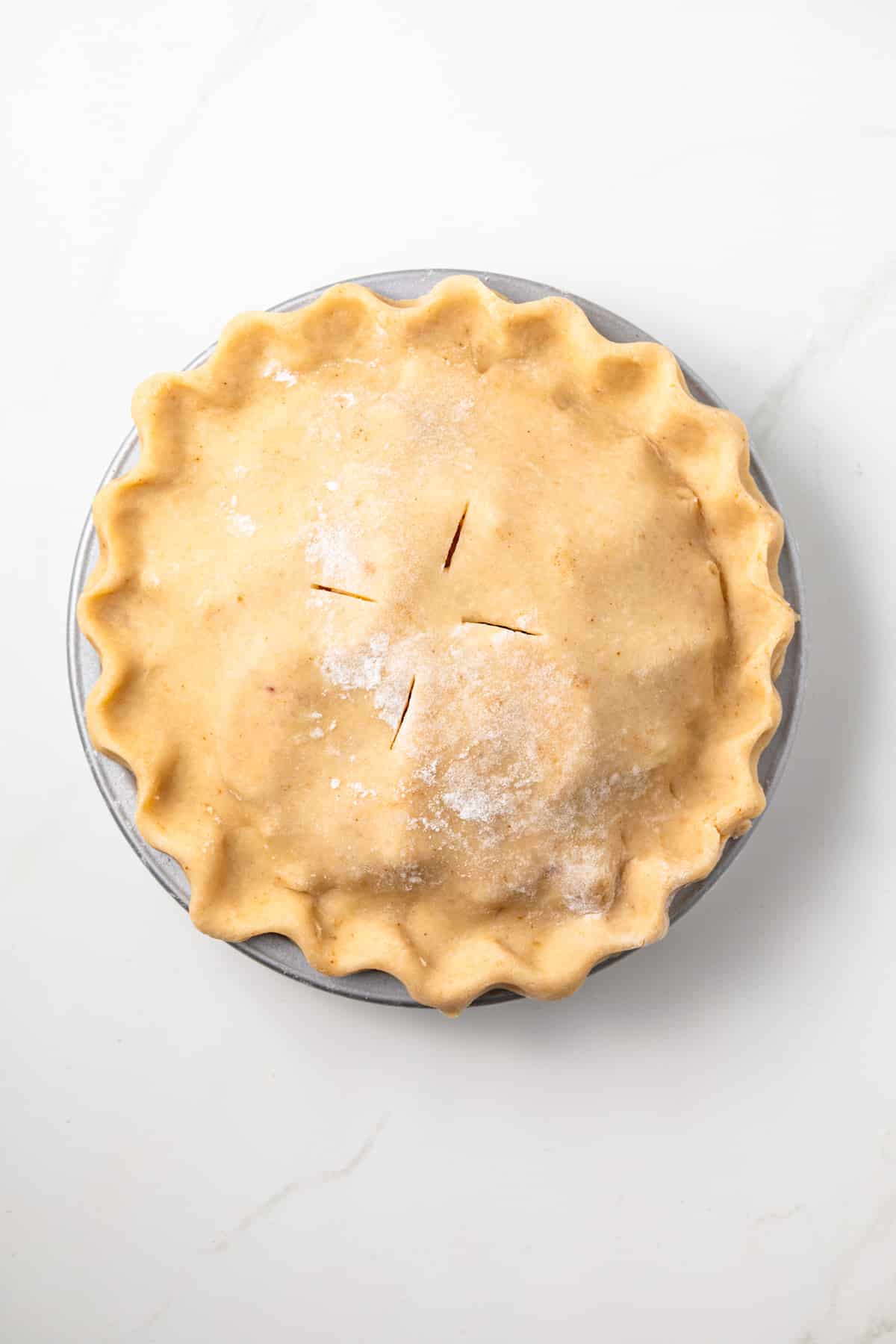 Unbaked apple pie.