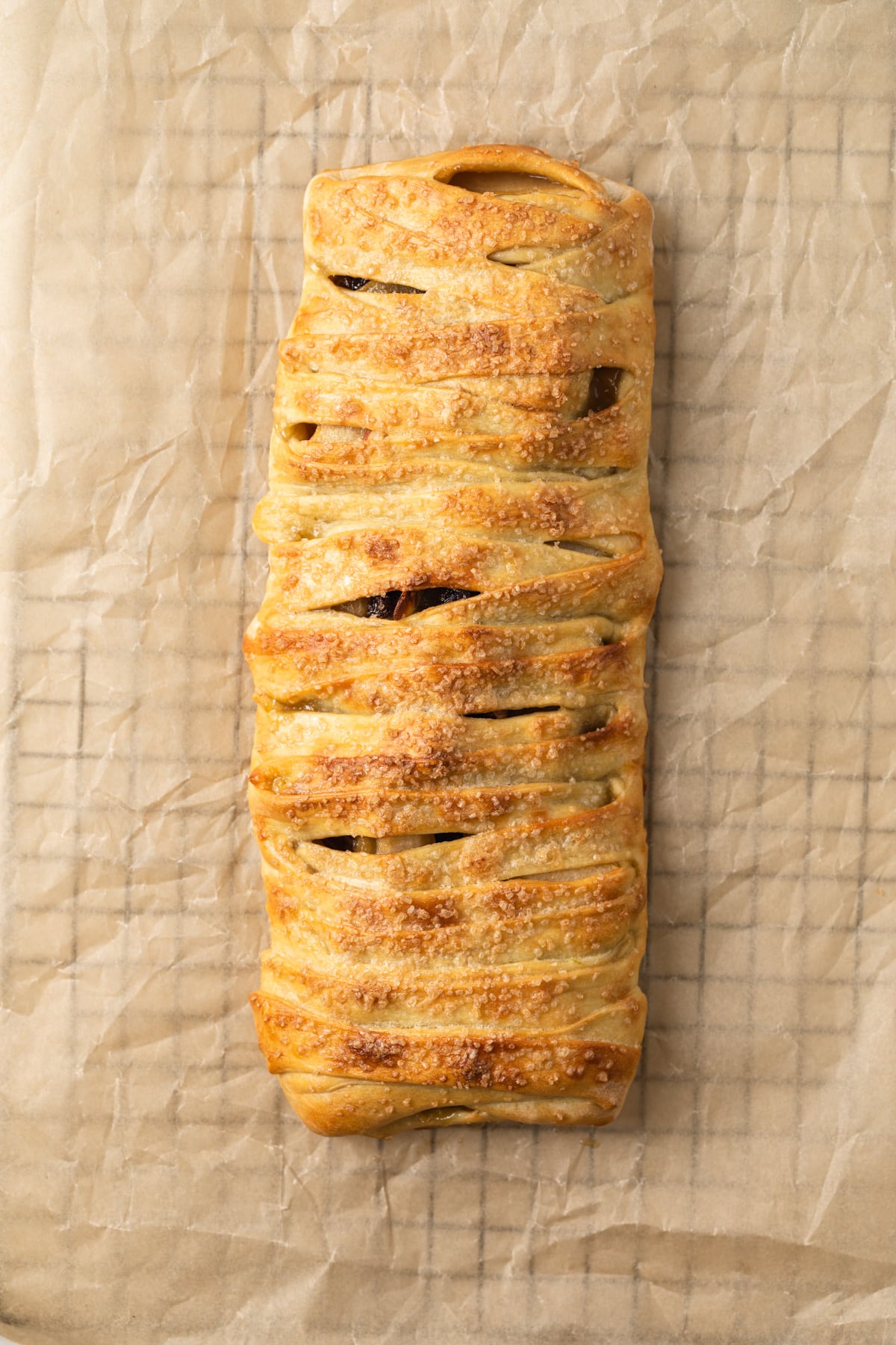 Baked apple strudel.