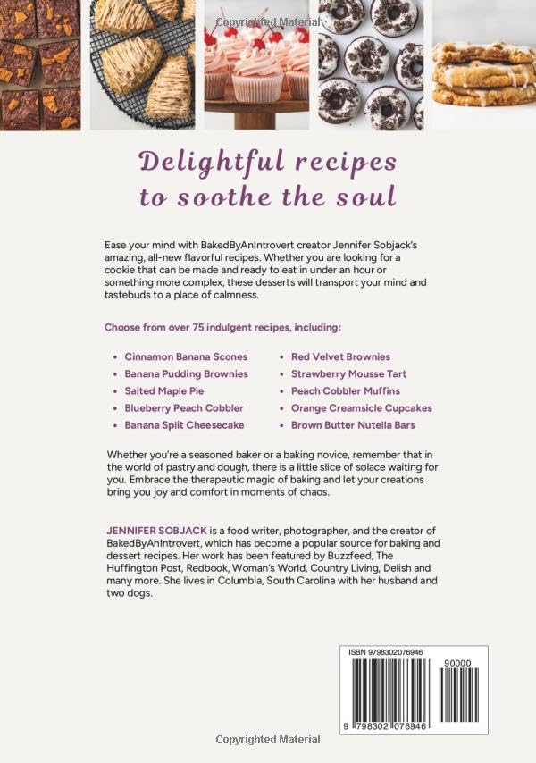 Back cover of Bake Therapy cookbook.