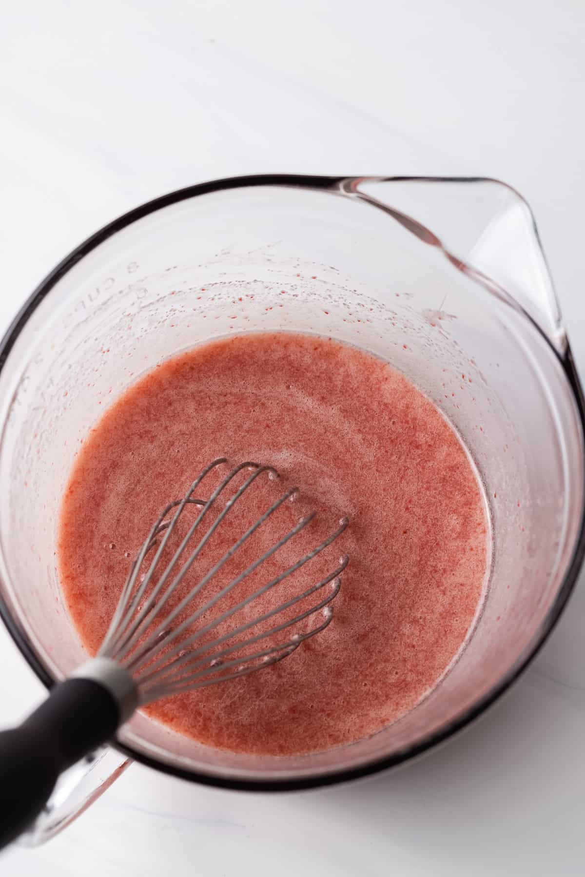 Strawberry donut batter