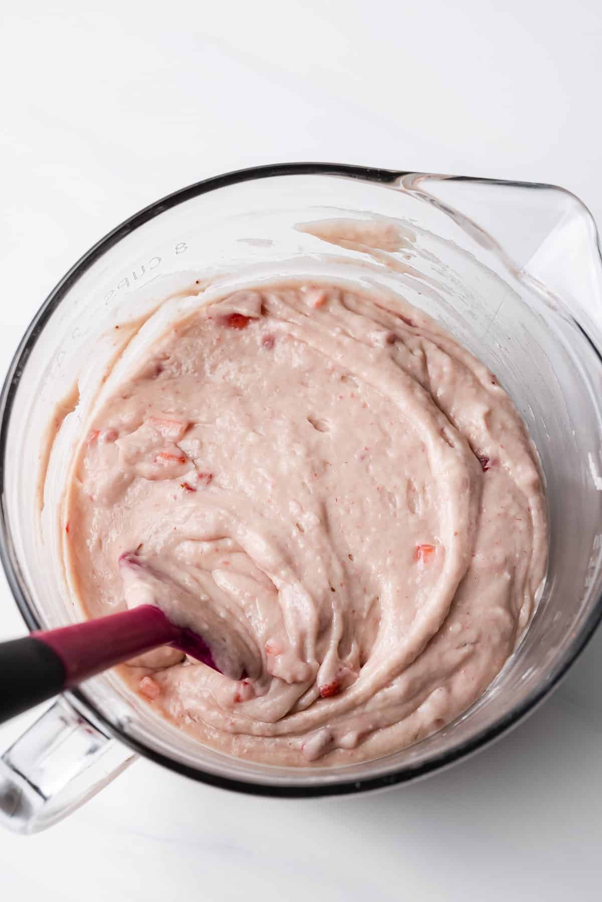 Strawberry donut batter