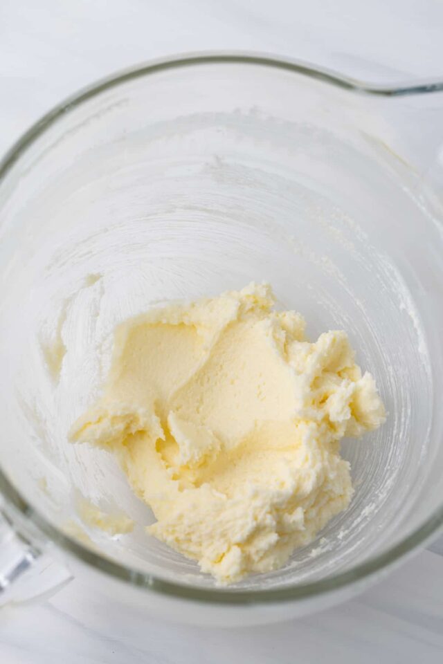 Creamed butter and sugar