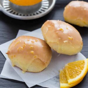 soft baked Brown Butter Beignets on a slate platter