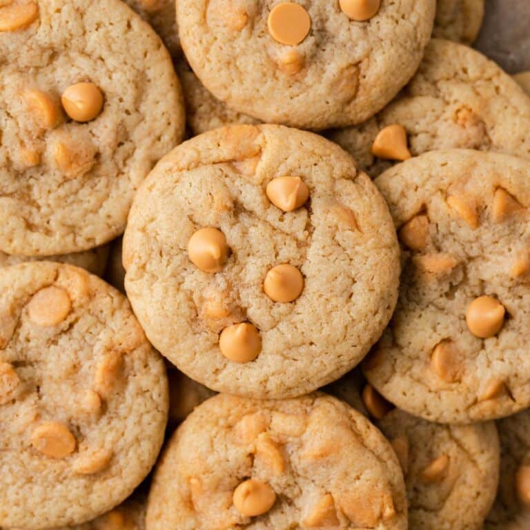 Overhead of butterscotch cookies.