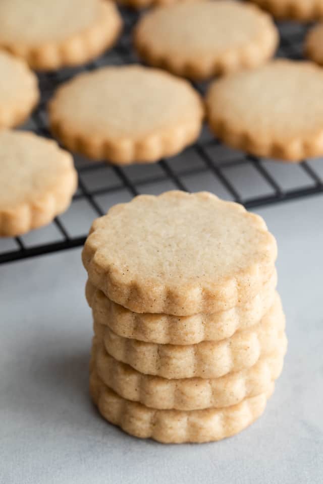 stack of cardamom shortbread cookies