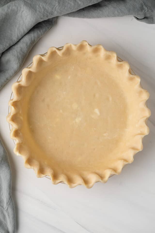 Homemade pie crust ready to be baked