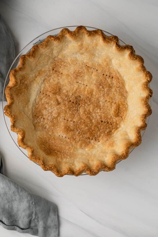 Freshly baked pie crust