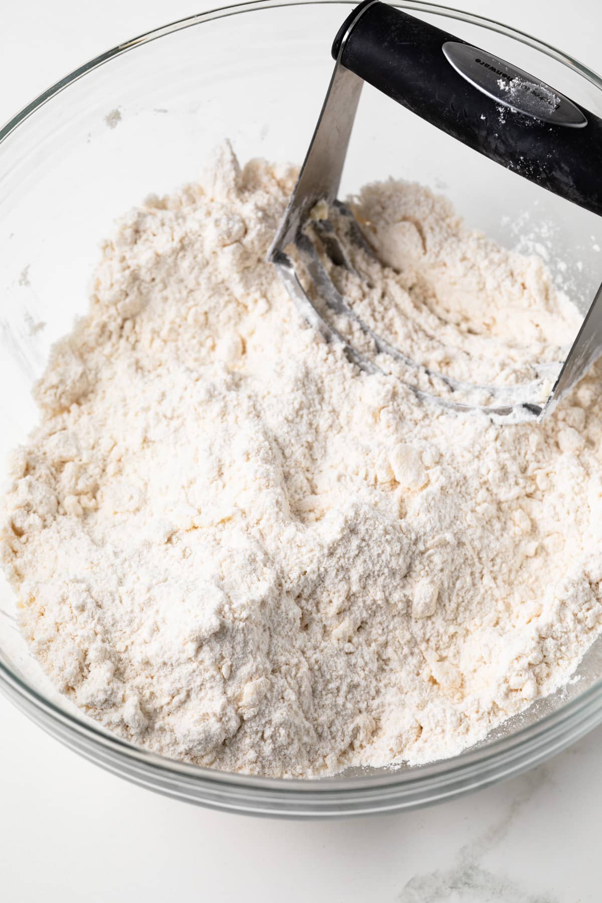 Dry ingredients with butter cut in.