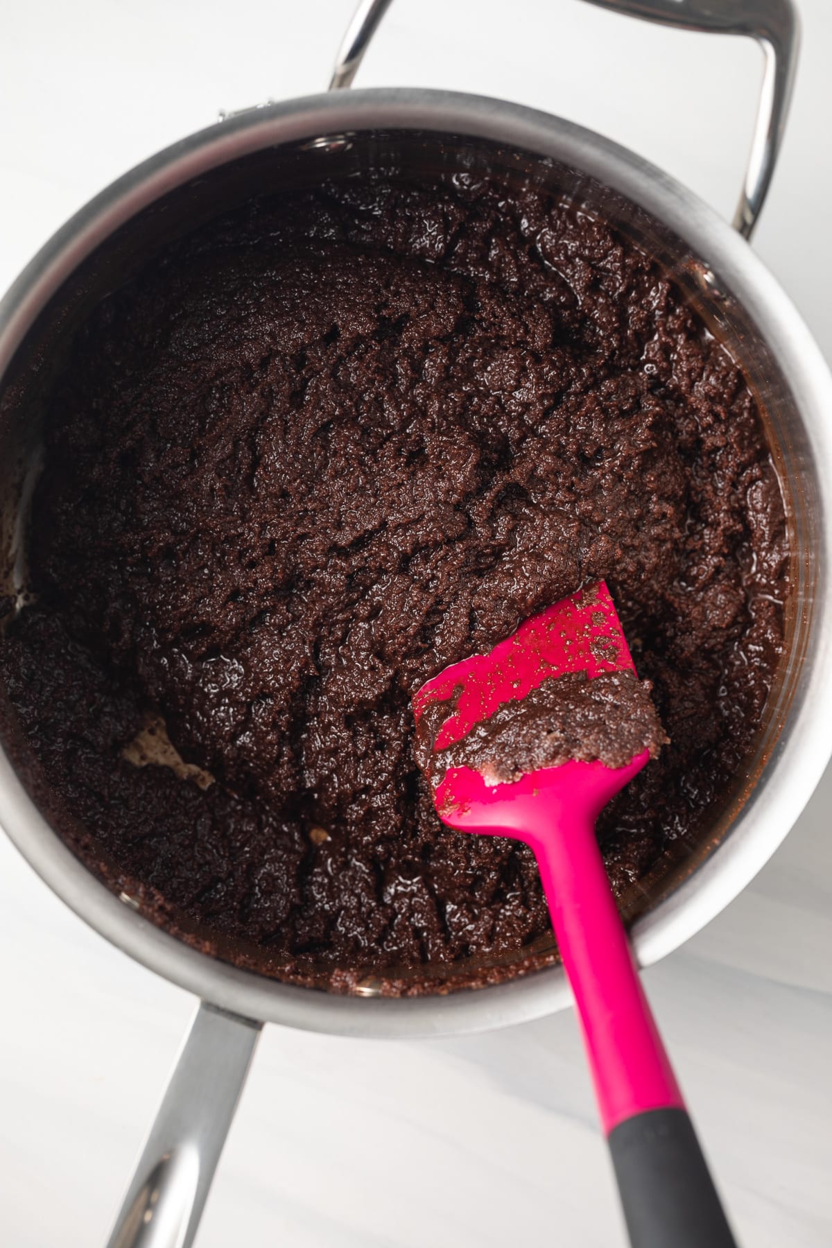 Melted chocolate with sugar.