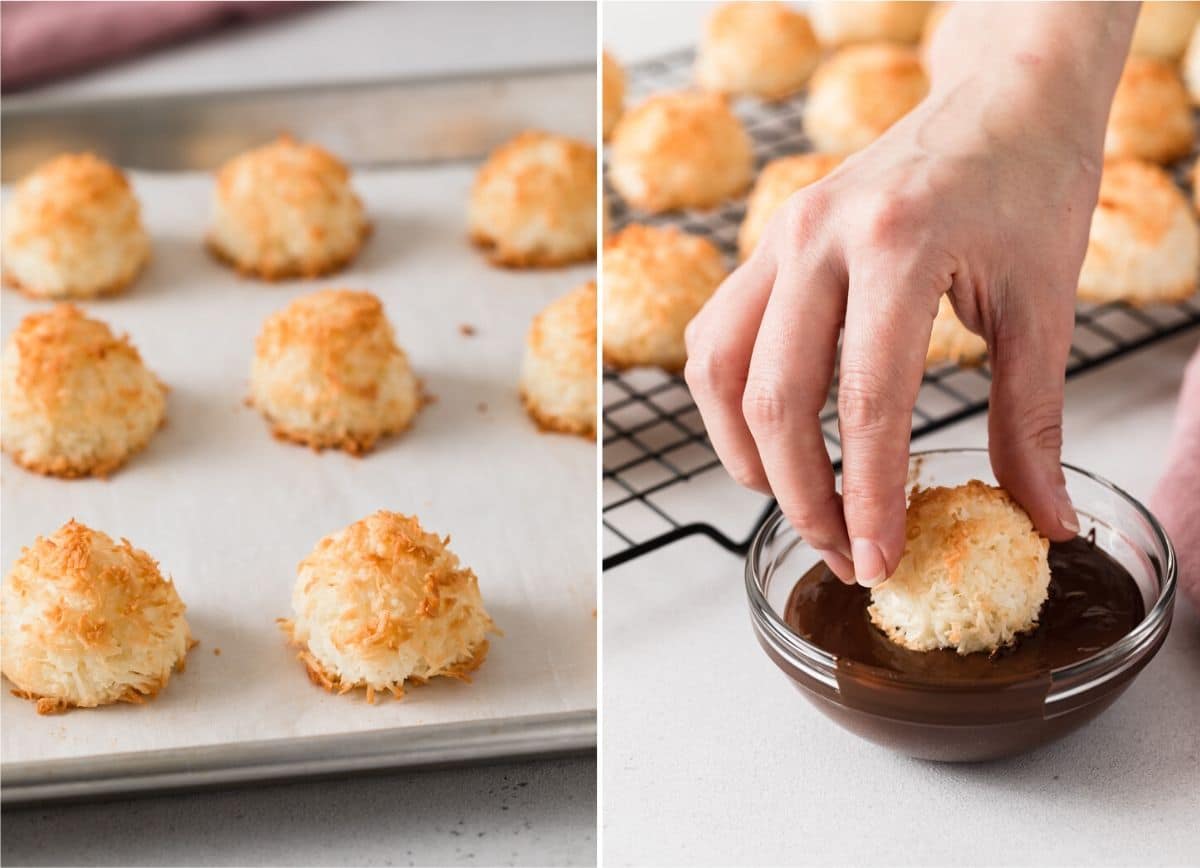 Chocolate Dipped Coconut Macaroons