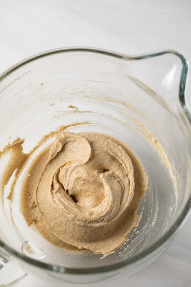 Thumbprint cookie dough in a bowl