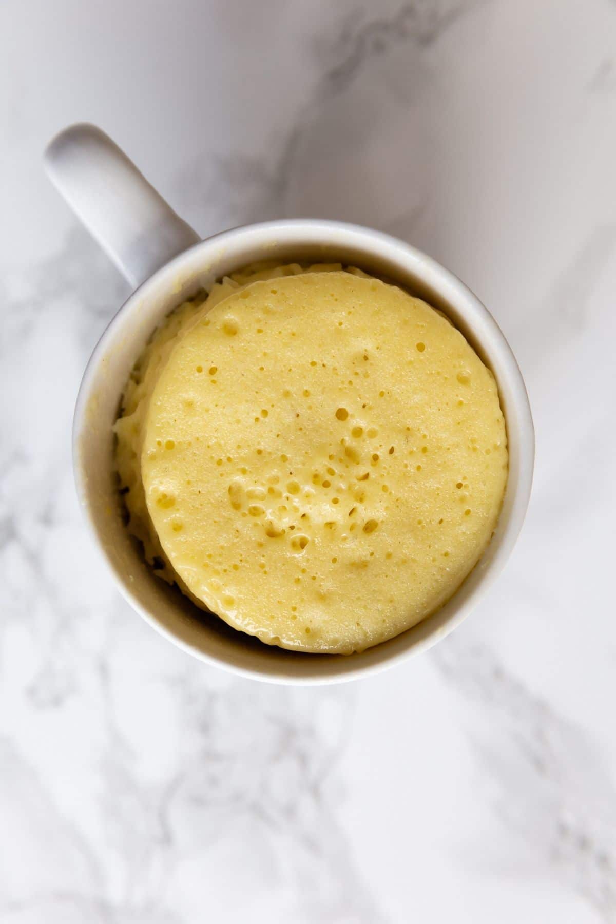 Microwave vanilla cake in a mug.