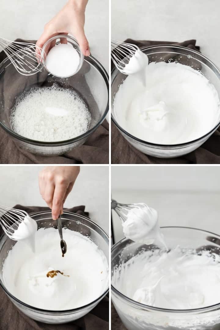 step by step photos for whipping egg whites into meringue