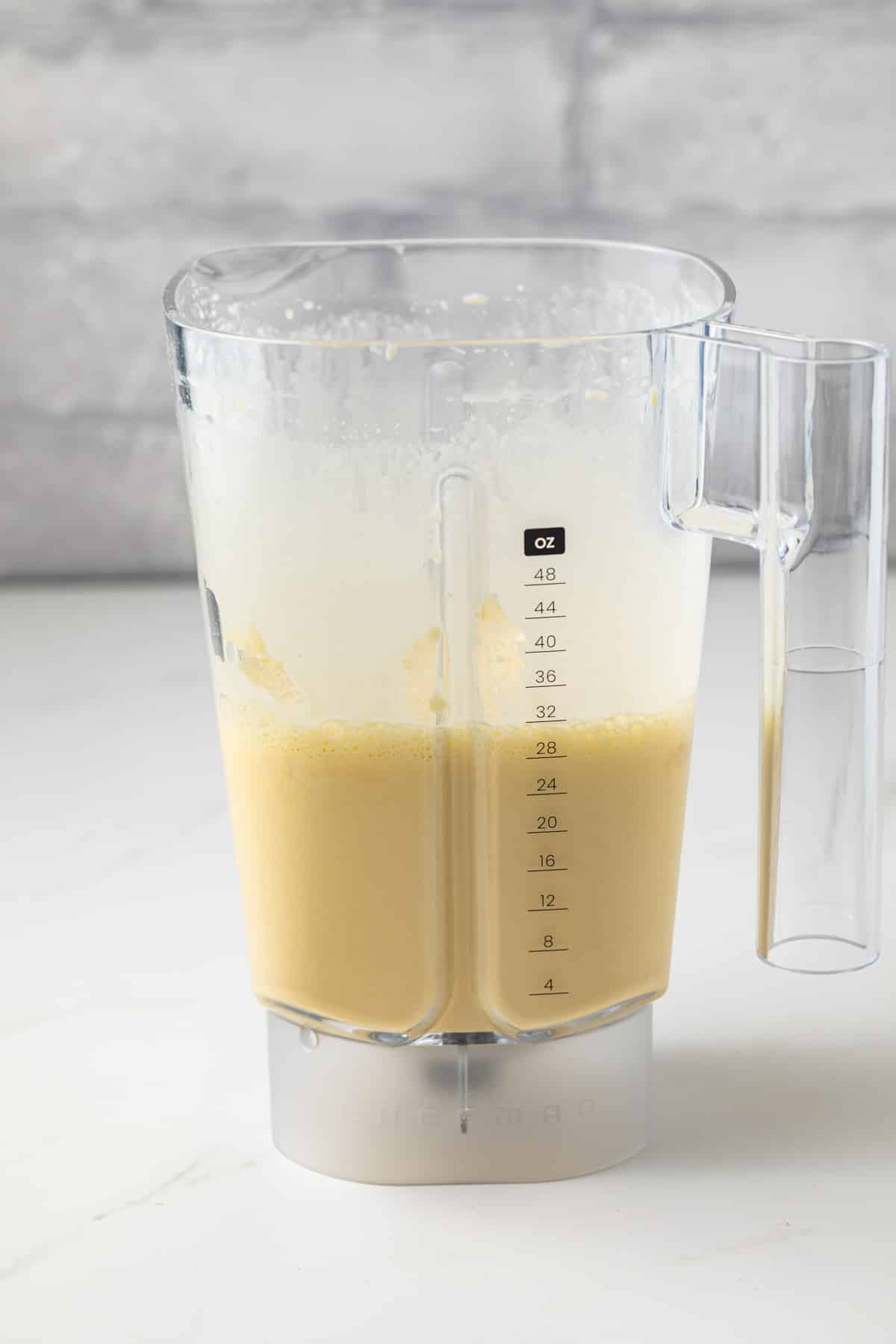 Pancake batter in blender.