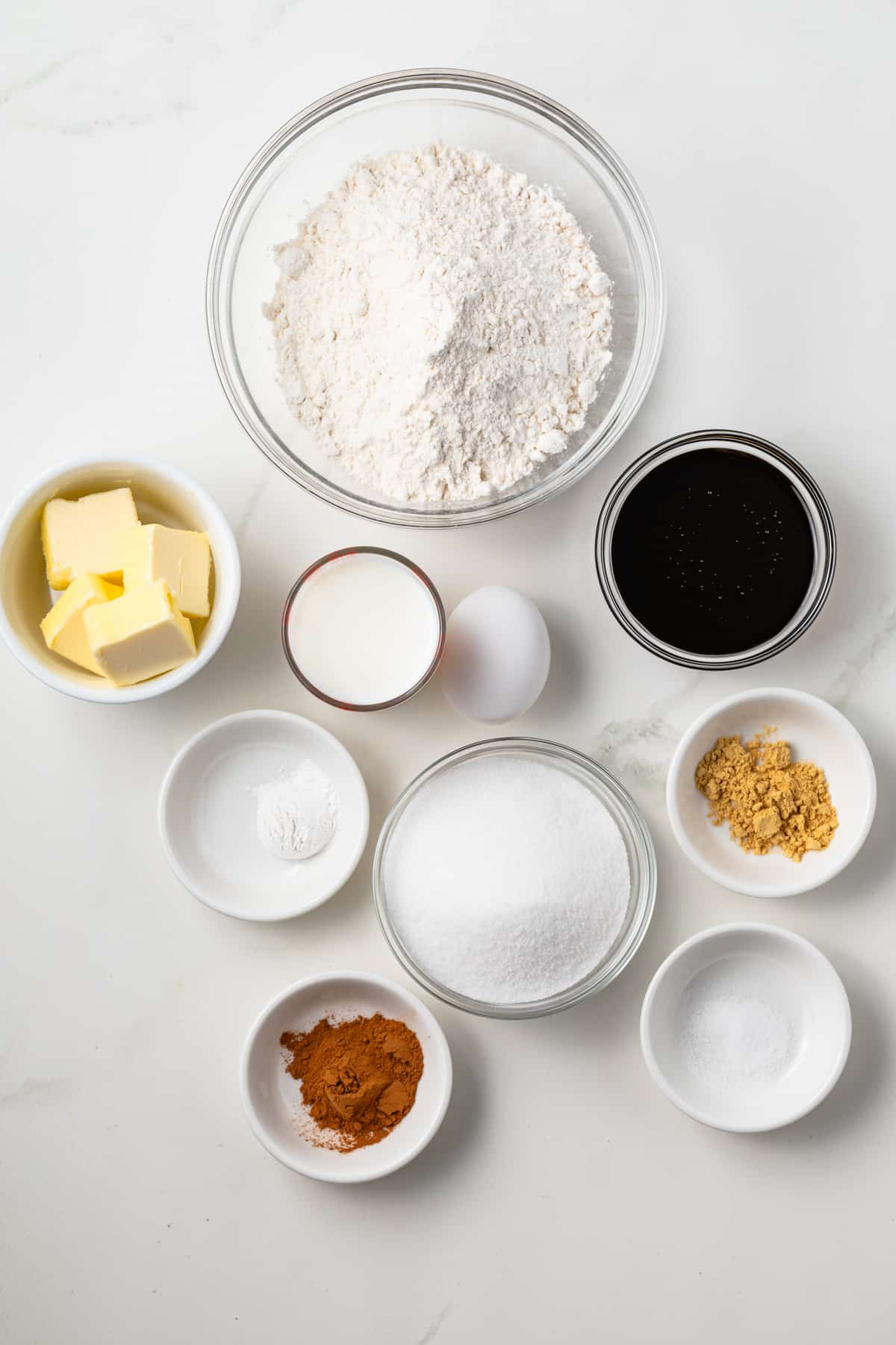 Ingredients for gingerbread cupcakes.
