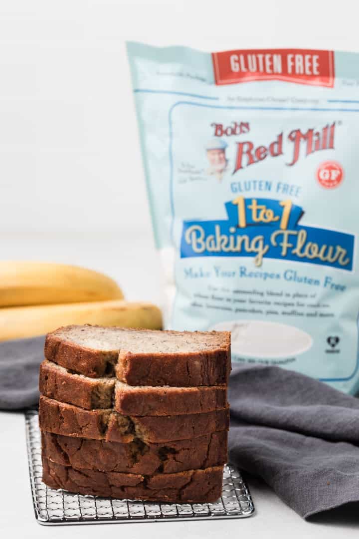 banana bread made with Bob's Red Mill Gluten Free Flour