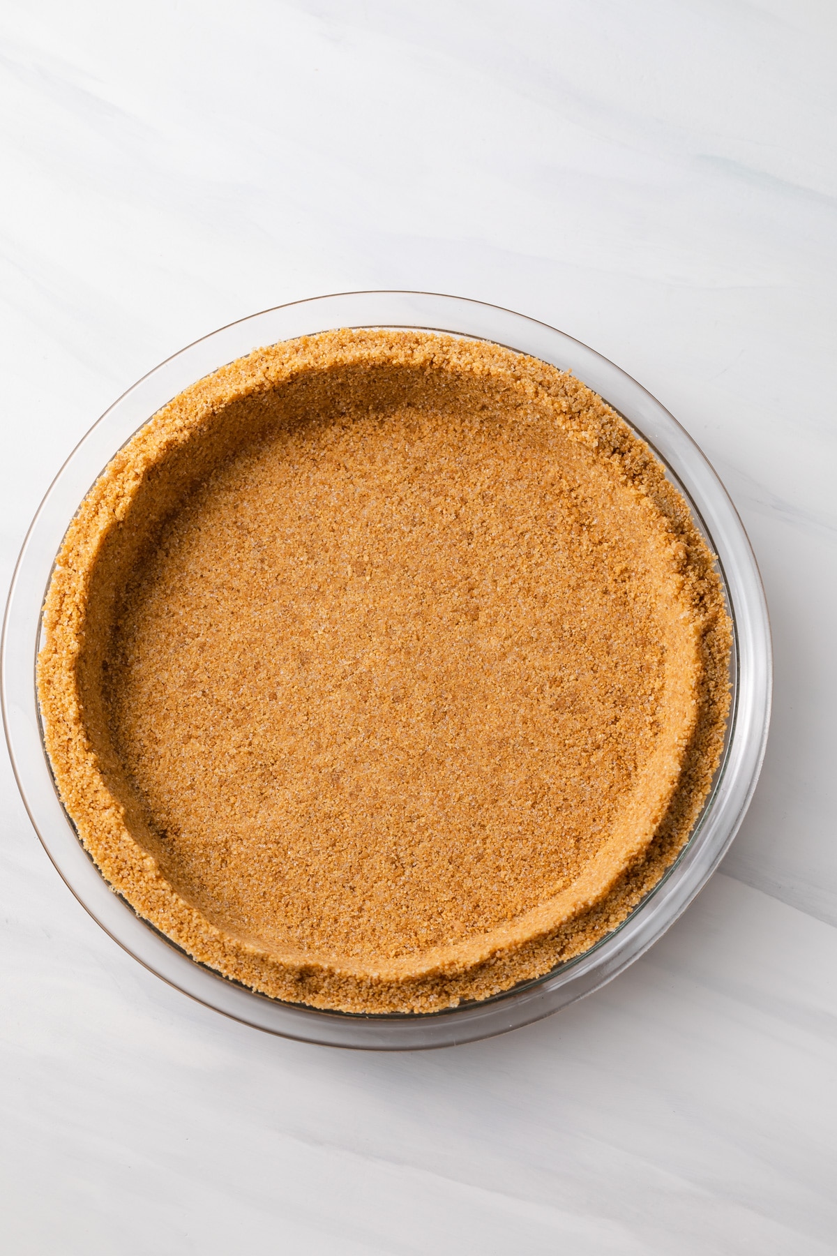 overhead of graham cracker pie crust