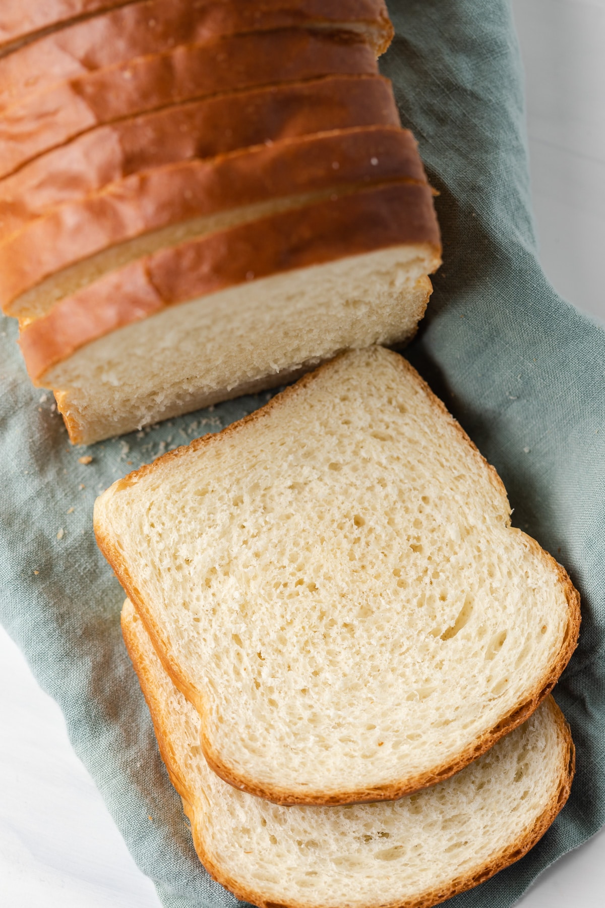 close up of slices of homemade bread