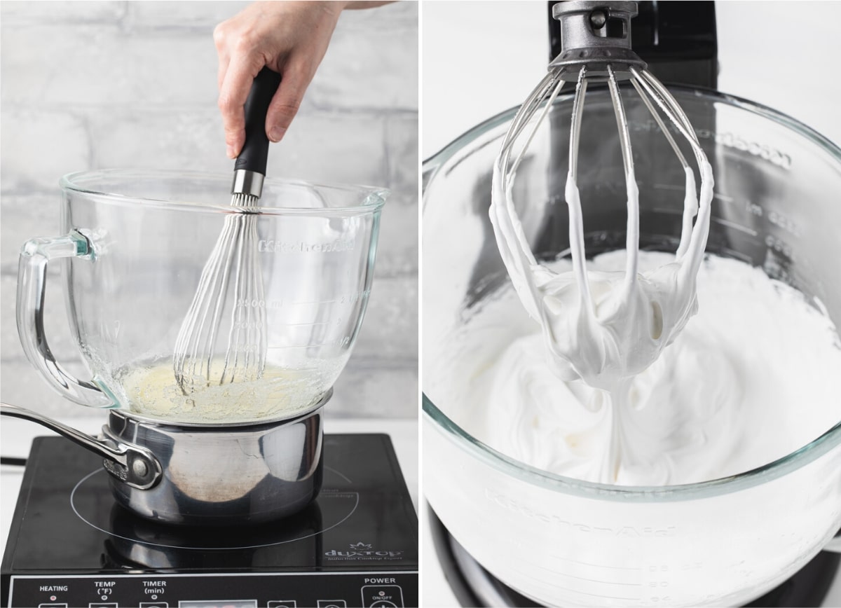 process shots showing how to make meringue