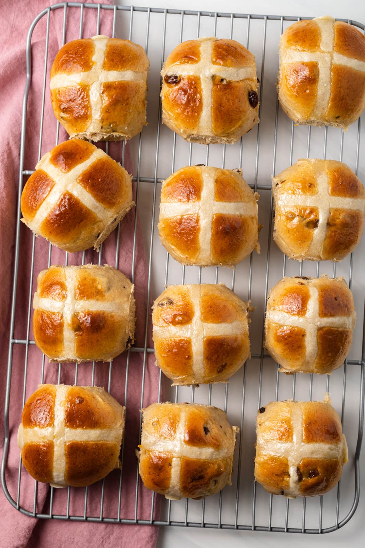 Overhead of hot cross buns.