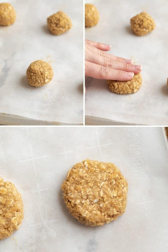 process shots for making oatmeal cookies