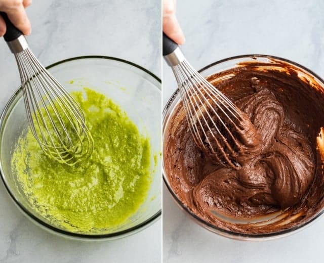 process photos for making vegan brownies