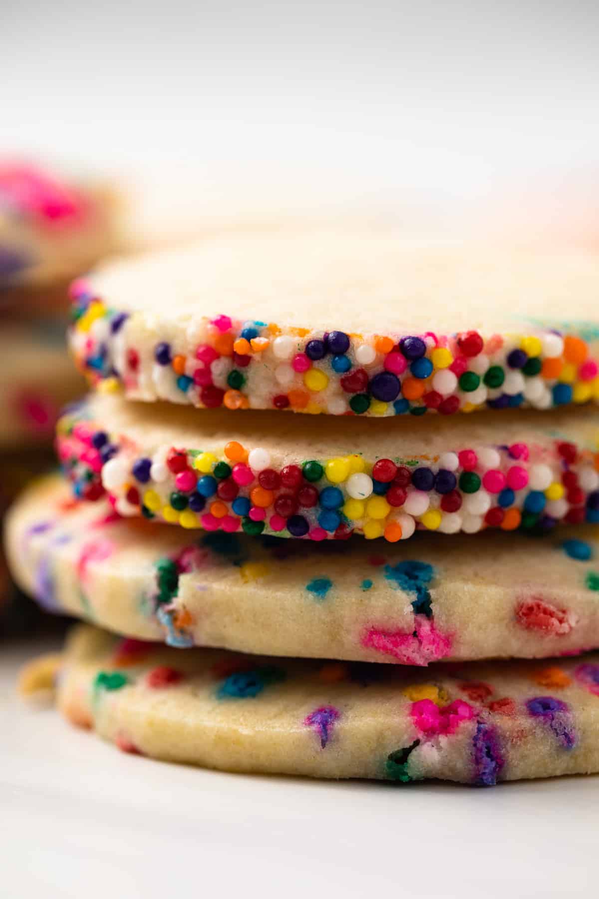 Stack of icebox cookies.