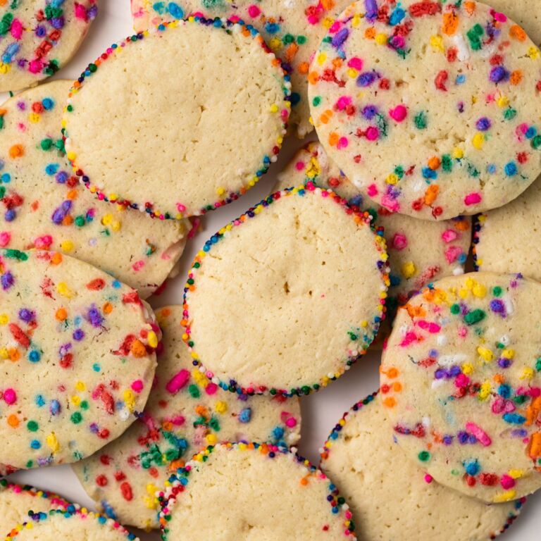 Icebox cookies scattered.
