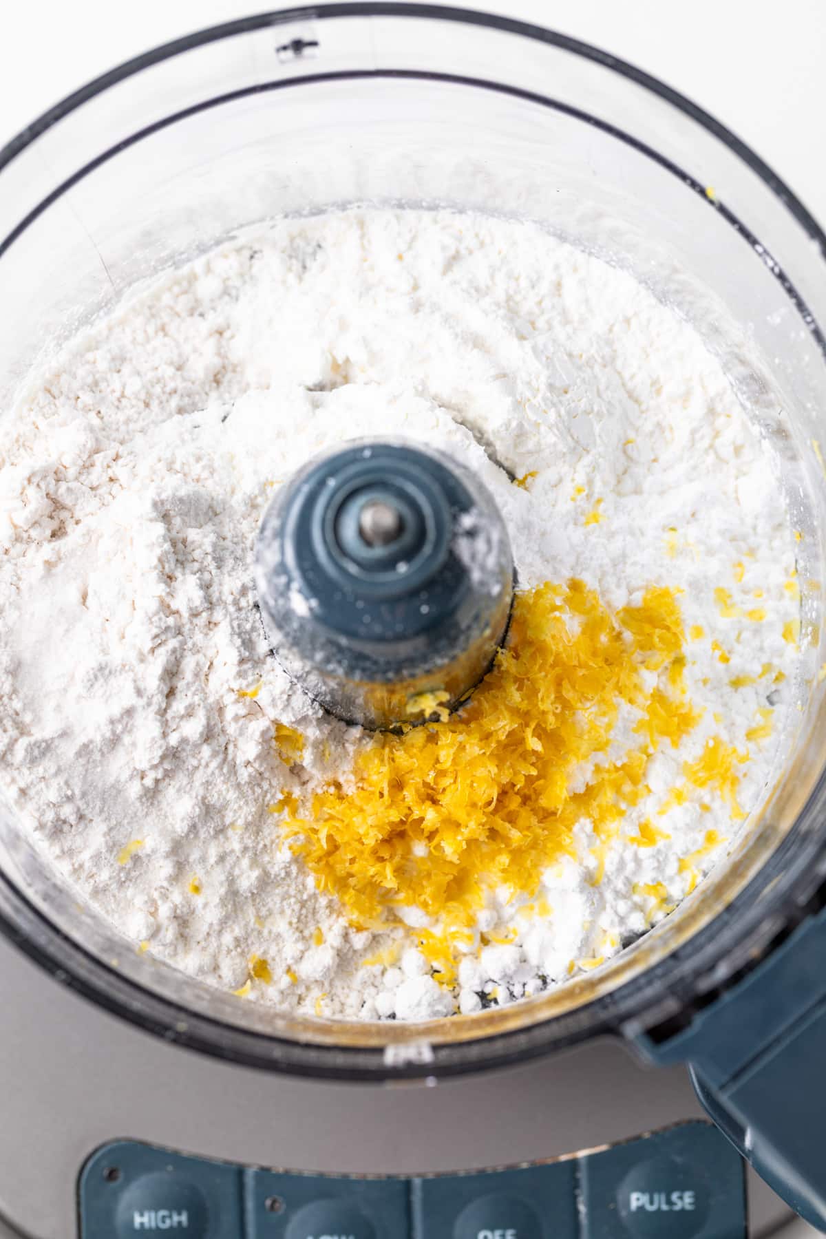 Dry ingredients in a food processor.