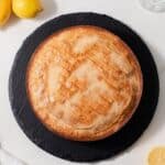 Overhead view of olive oil cake.