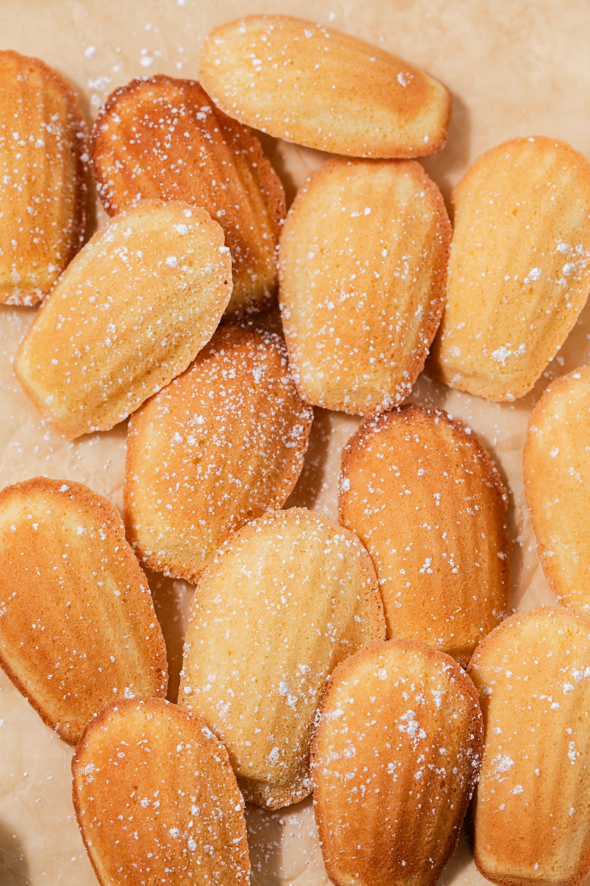 Close up of madeleines.