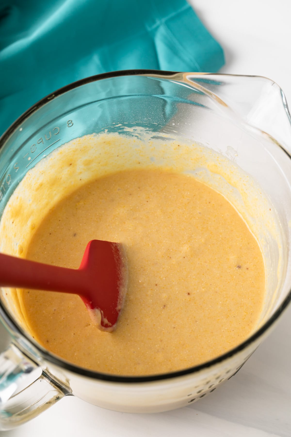 cornbread batter mixed in a bowl