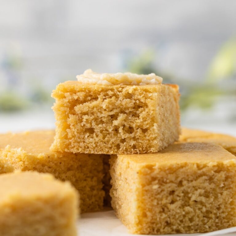 maple brown butter cornbread stacked