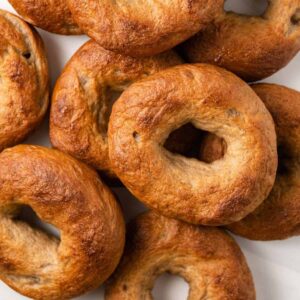 Pile of whole Maple Cinnamon Bagels