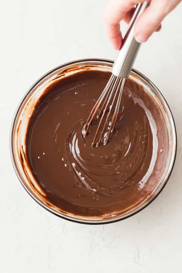 melted nutella and cocoa powder combined