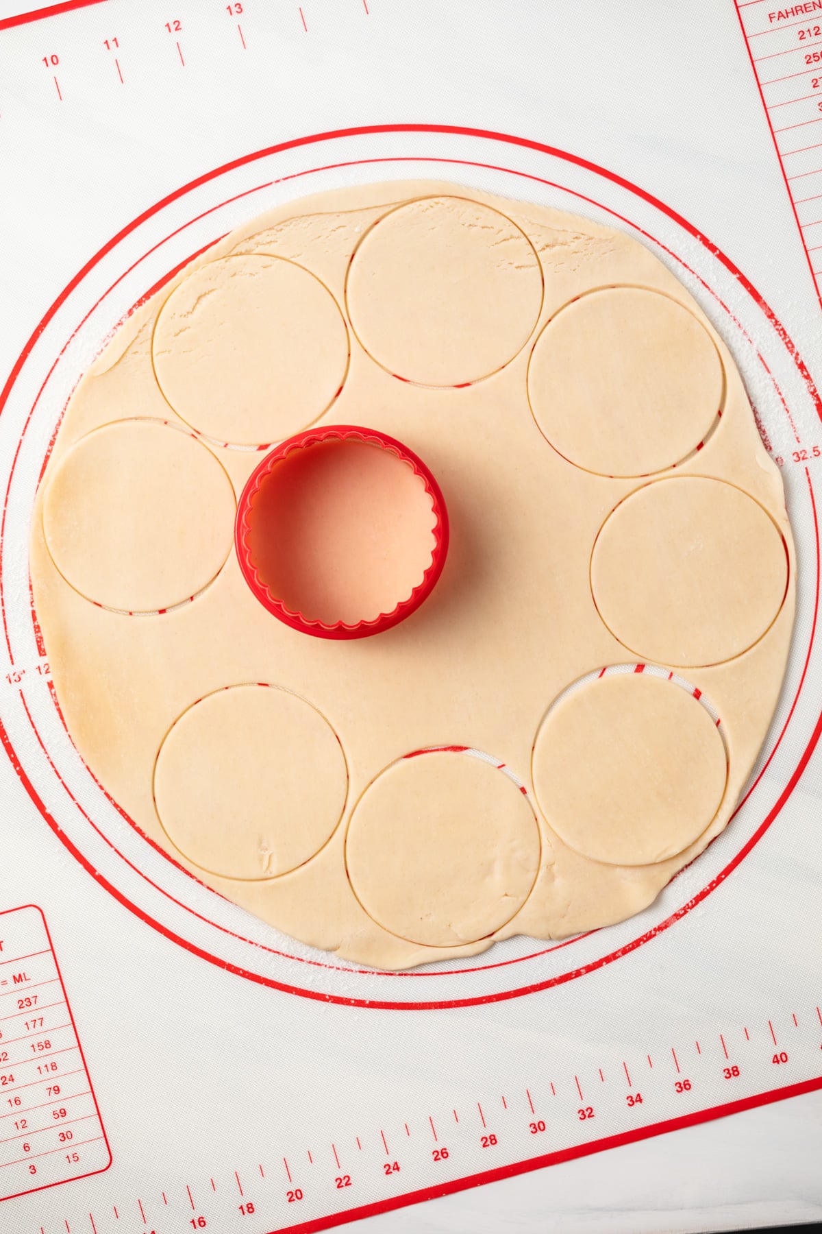 Pie dough cut into circles.