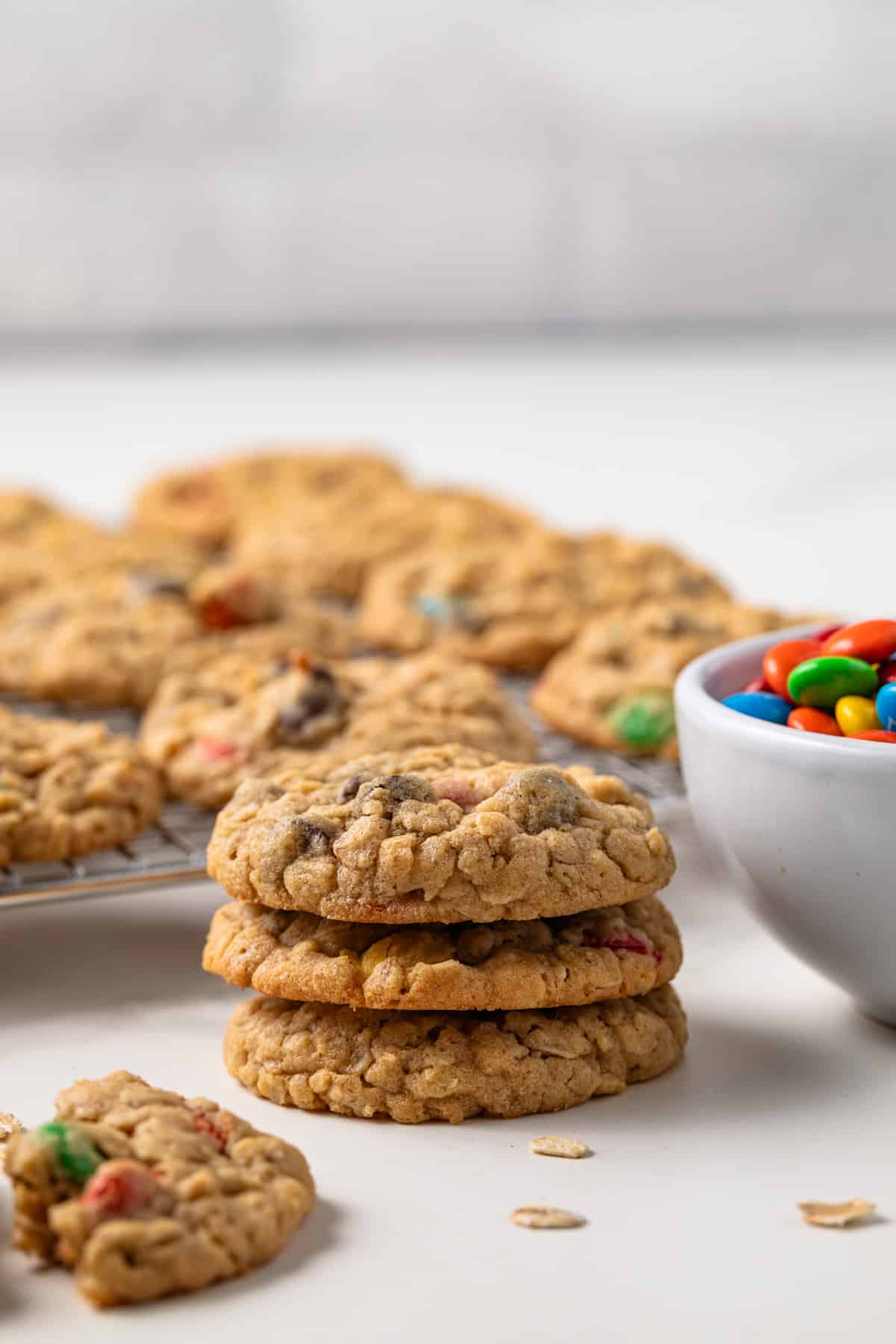 Stack of 3 monster cookies.