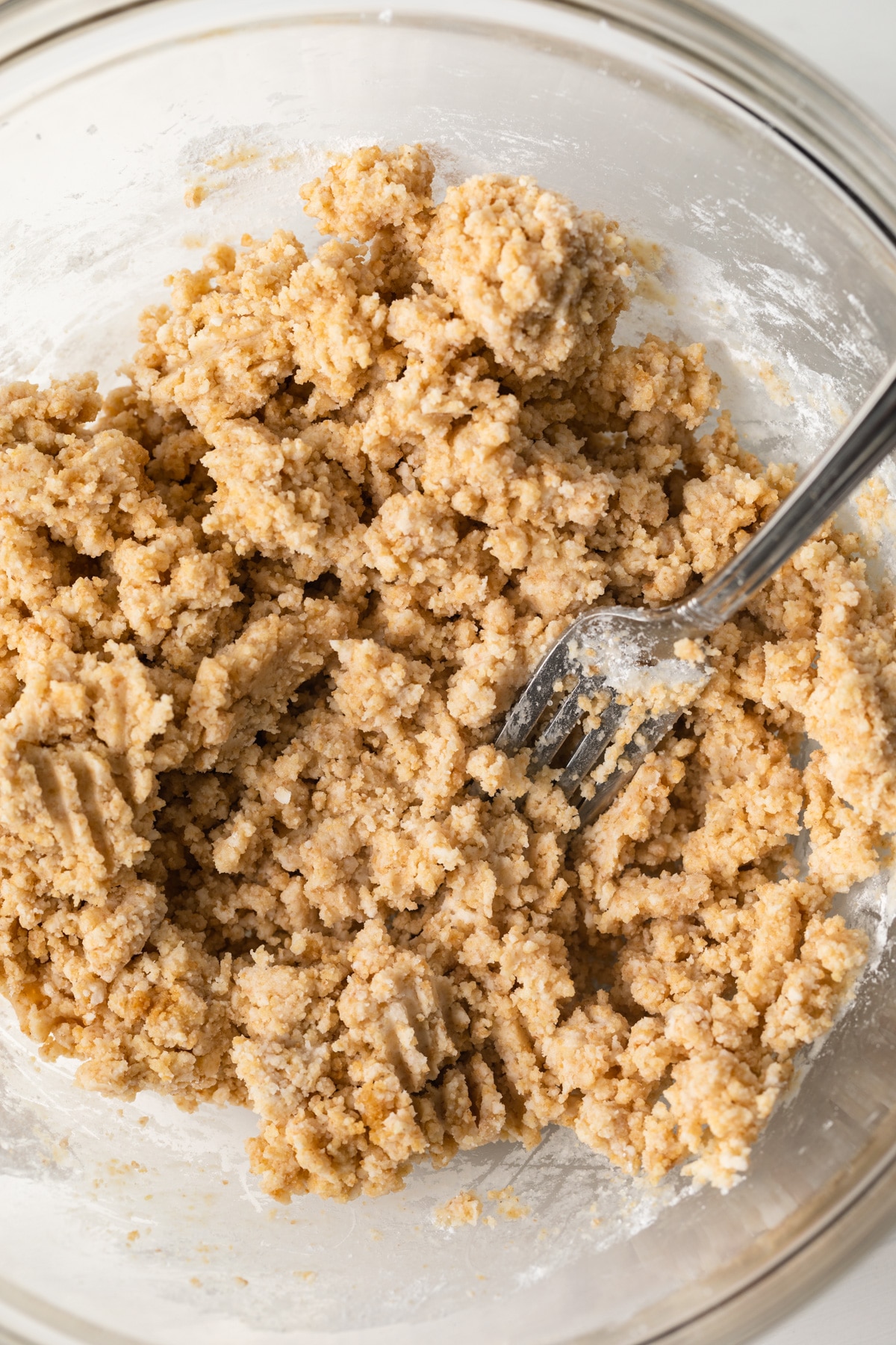 Powdered sugar, graham cracker crumbs, and butter mixed together.