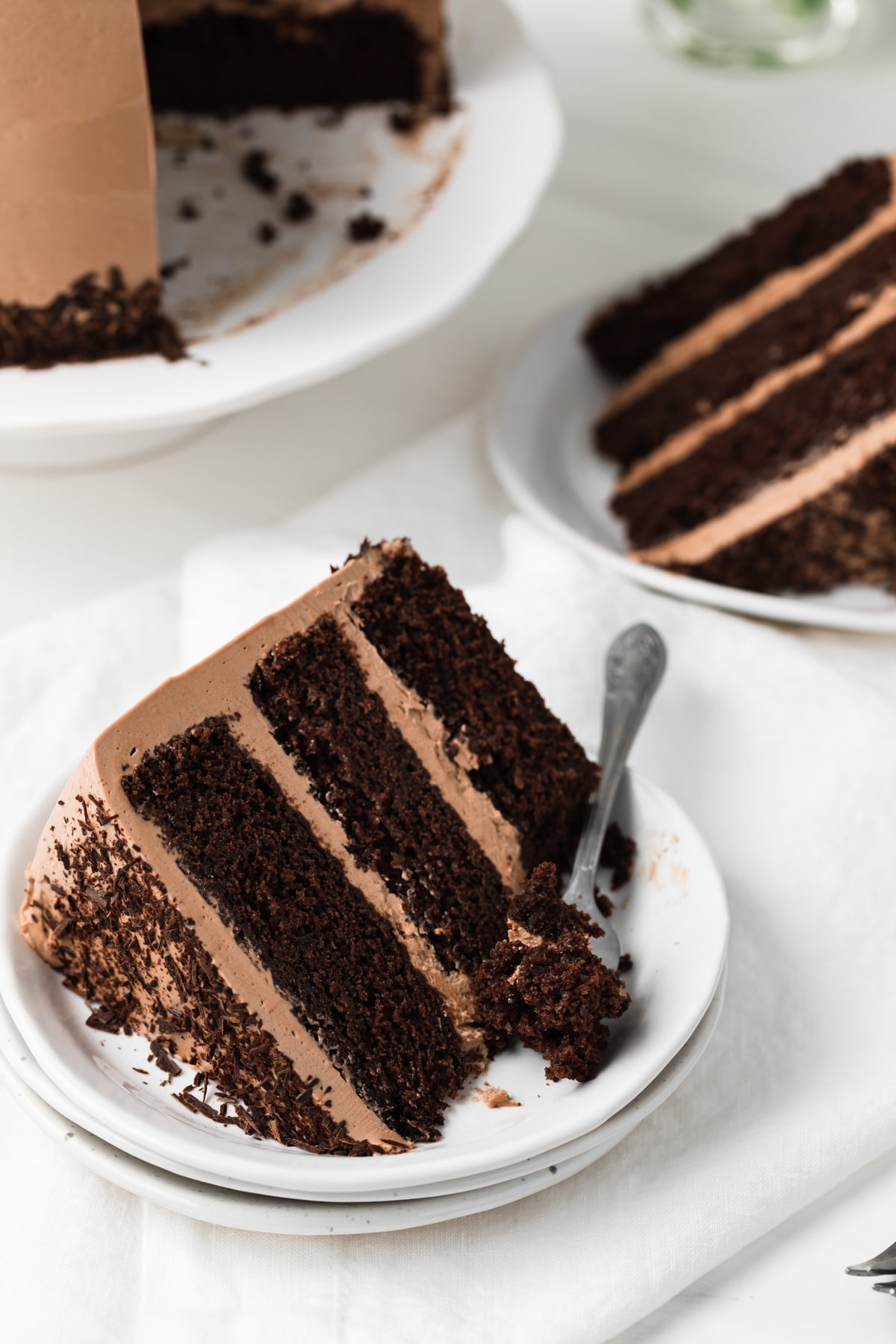 fork taking a bite out of Nutella cake