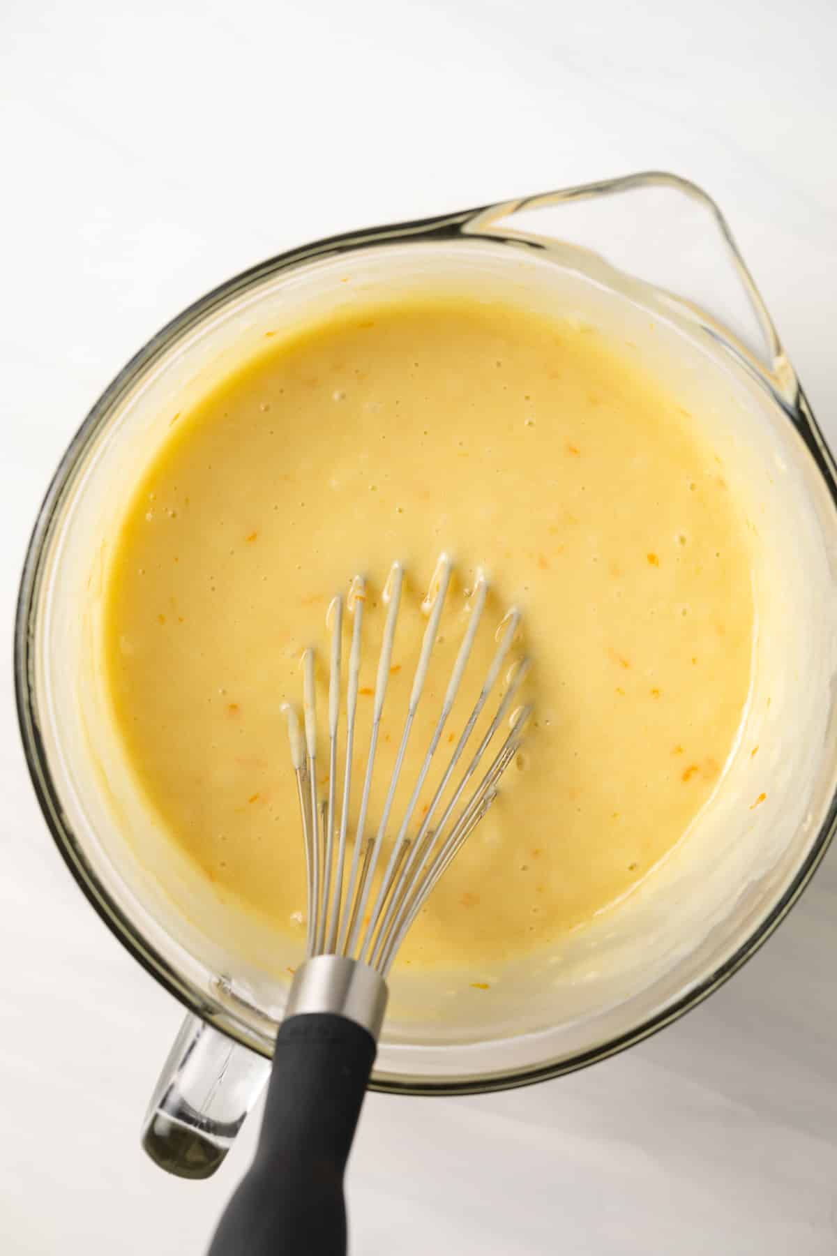 Olive oil cake batter.