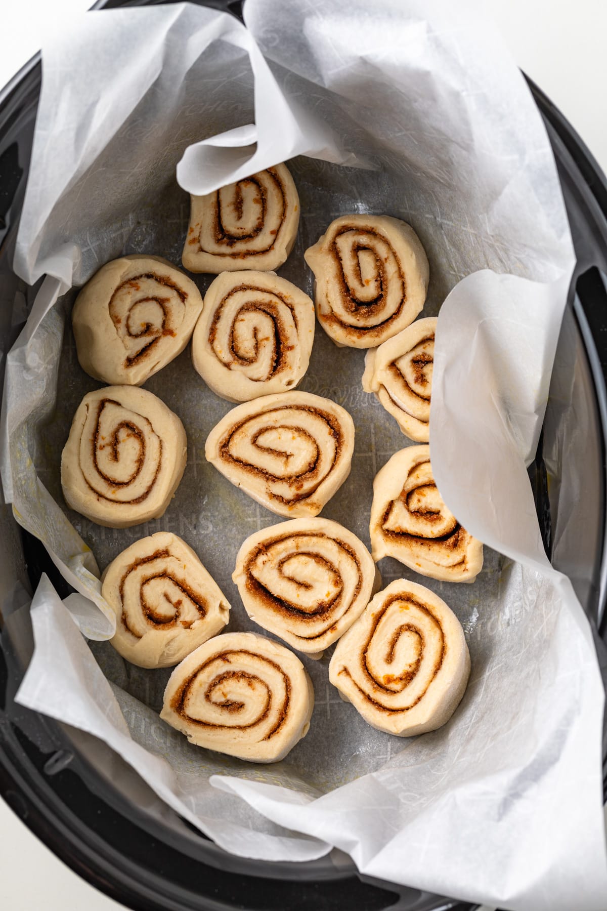 Sweet rolls in a slow cooker.