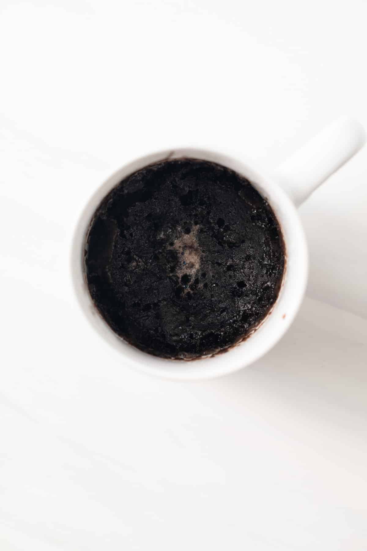 Oreo mug cake in a mug.