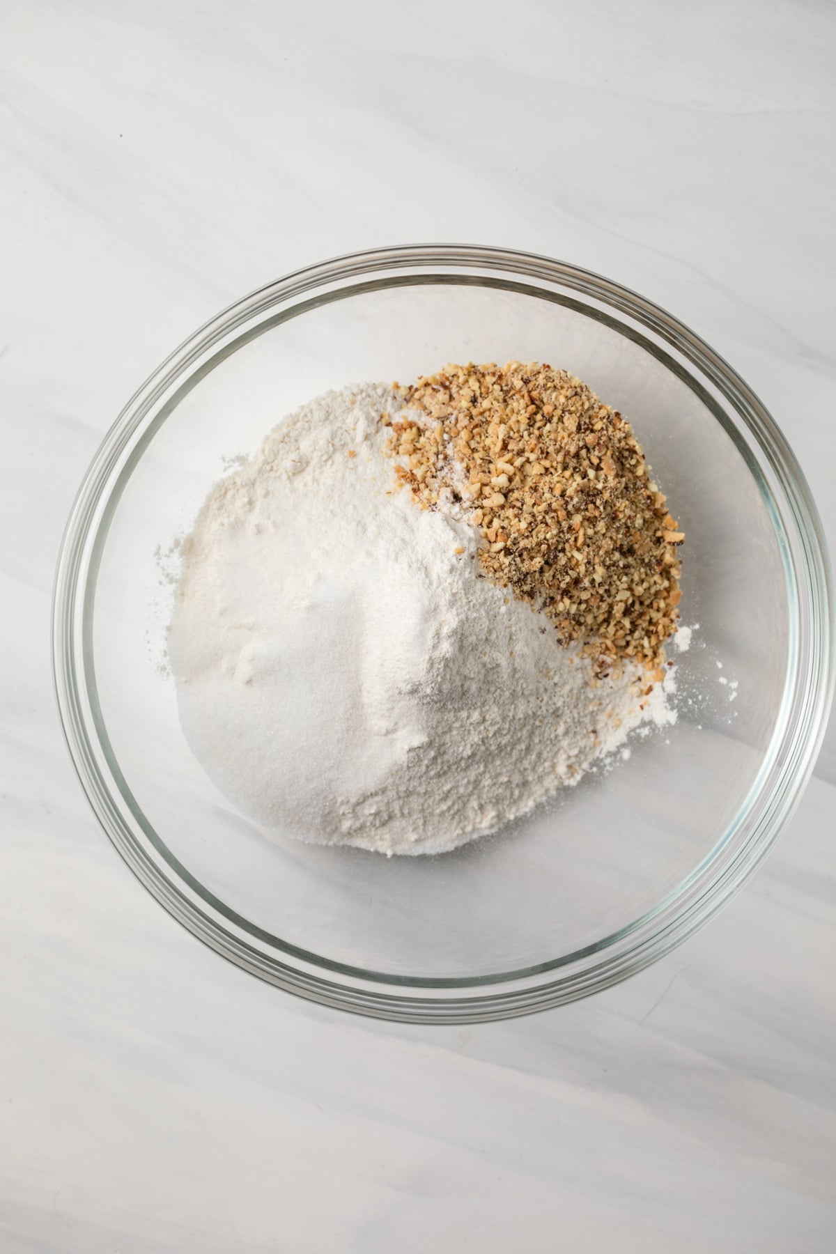 Dry ingredients for almond pastry dough.
