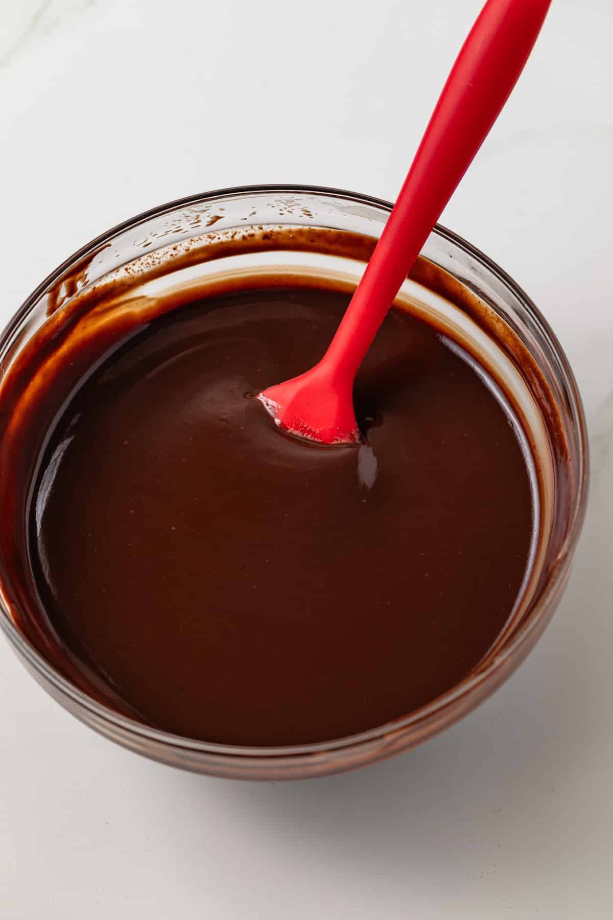 Bowl of chocolate ganache.