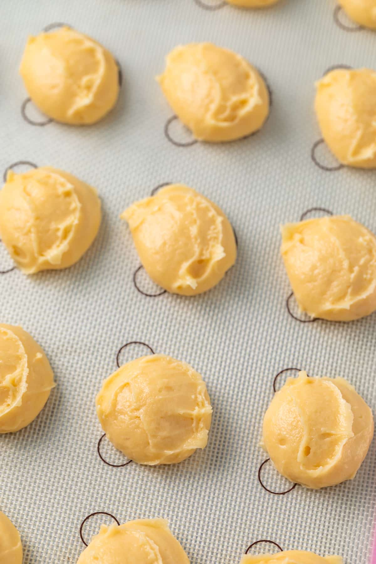 Unbaked choux pastry.