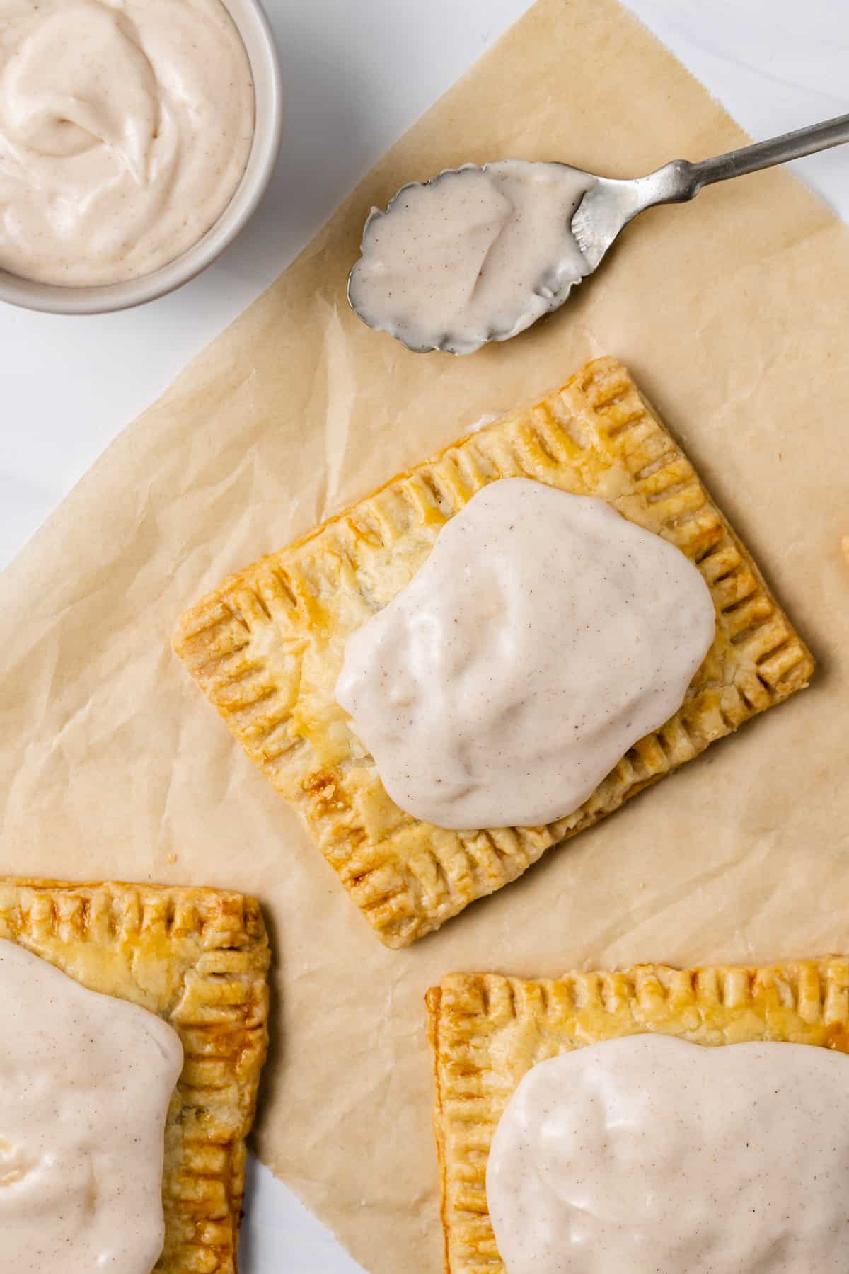 Pumpkin pie pop tarts with cinnamon glaze