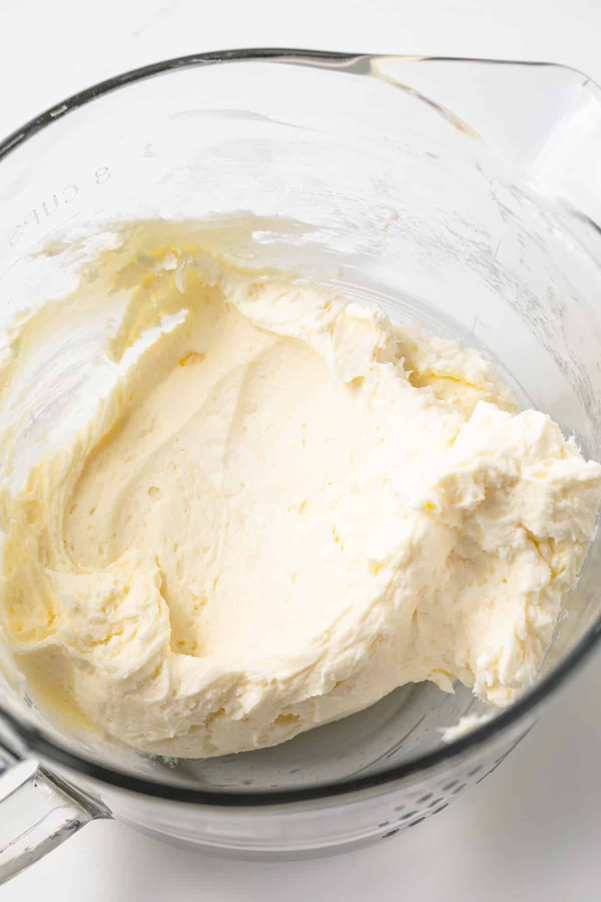 Blended cream cheese with sugar.