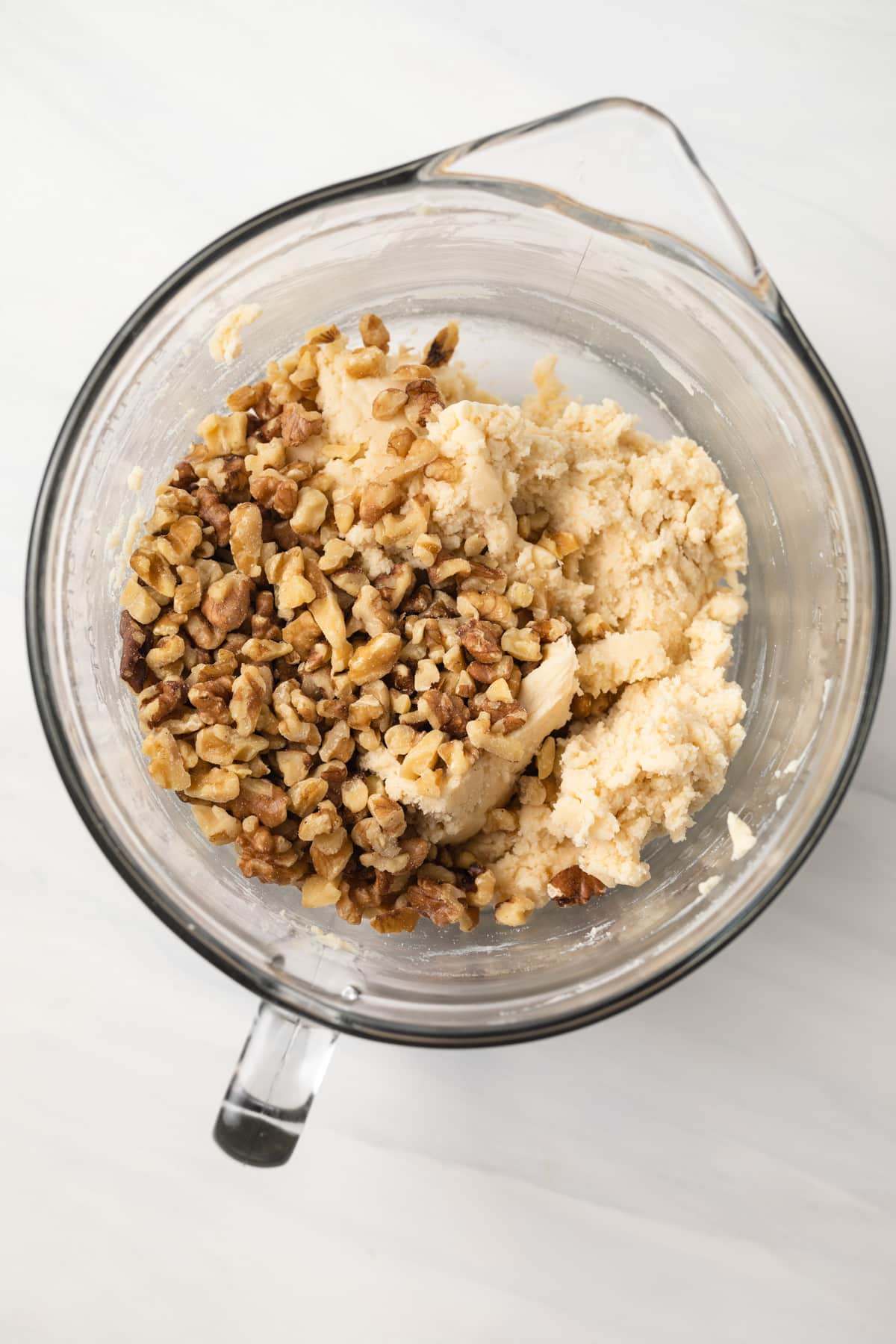Russian tea cake dough with walnuts.